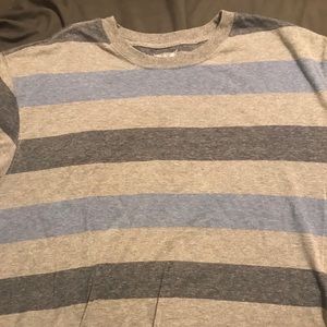Faded Glory Blue and Gray Stripped Shirt
